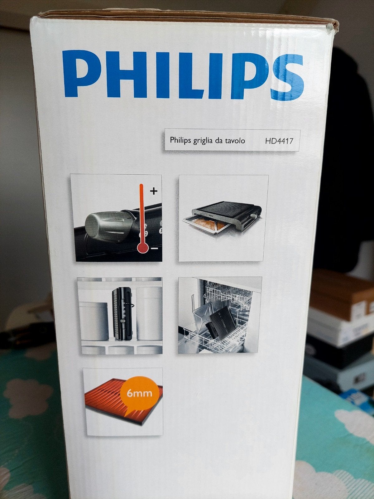 Barbecue /  Philips Tafelgrill HD4417 - Nieuw in doos, Ophalen of Verzenden, Vaatwasmachinebestendig, Nieuw, Tafelgrill