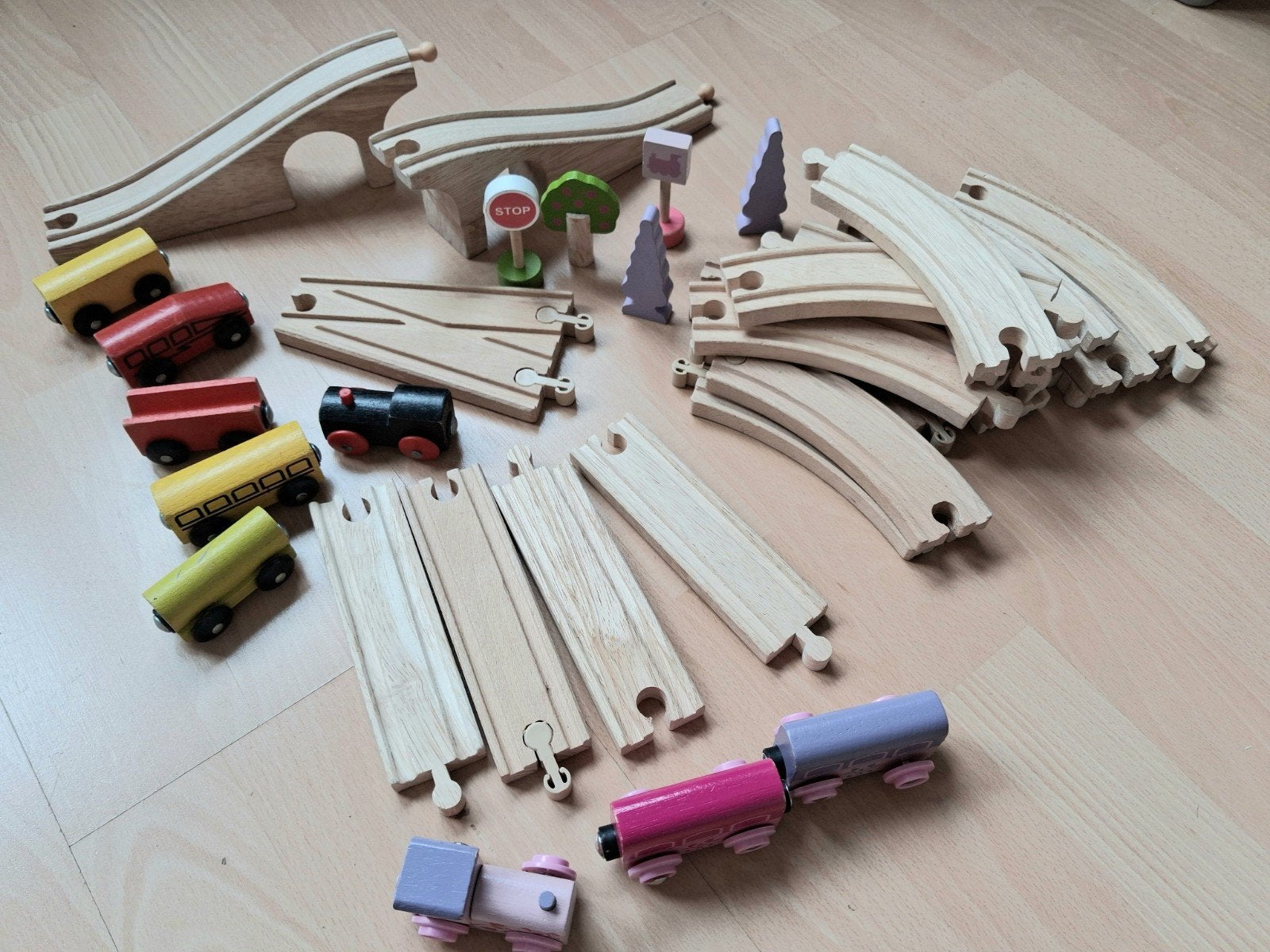 Houten treinset, Ophalen