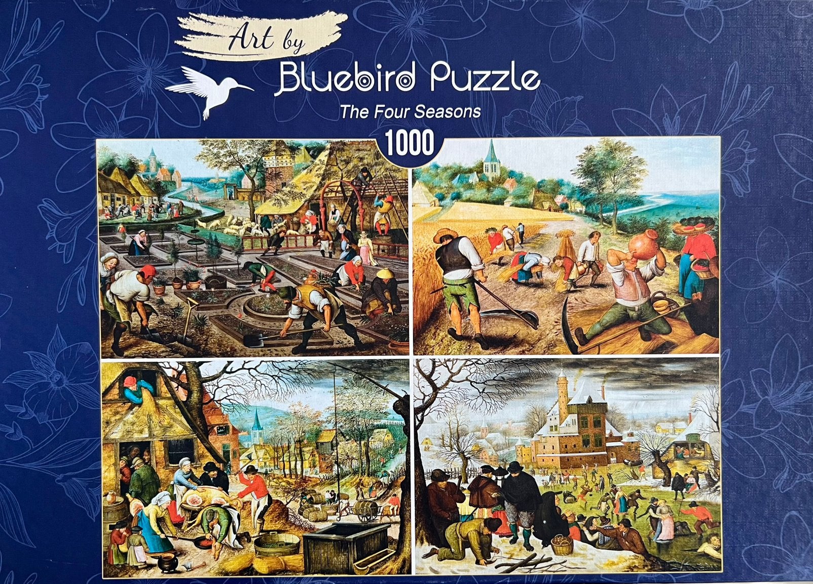 Blue Bird puzzel “The Four Seasons” van Brueghel1000 stukjes, Hobby en Vrije tijd, Ophalen of Verzenden, 500 t/m 1500 stukjes