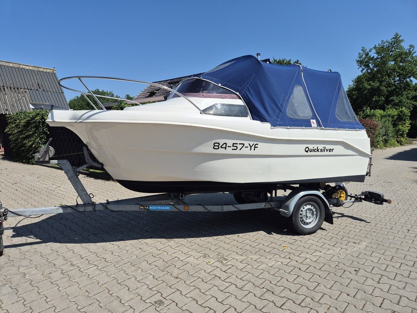 Quicksilver cabin 450 met evt. 50 pk 4-tact EFI Yamaha, Watersport en Boten, Motorboten en Motorjachten, -, Gebruikt, -, -