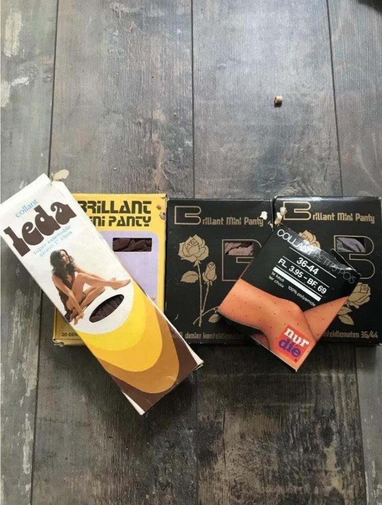 5 Nieuwe Vintage Panty's, Maat 36/38 (S), Zwart, Nieuw, Ophalen of Verzenden