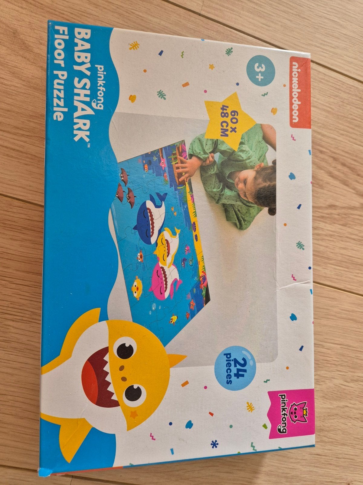 babyshark vloerpuzzel 24 stukjes, Ophalen, 10 tot 50 stukjes, Gebruikt, 2 tot 4 jaar