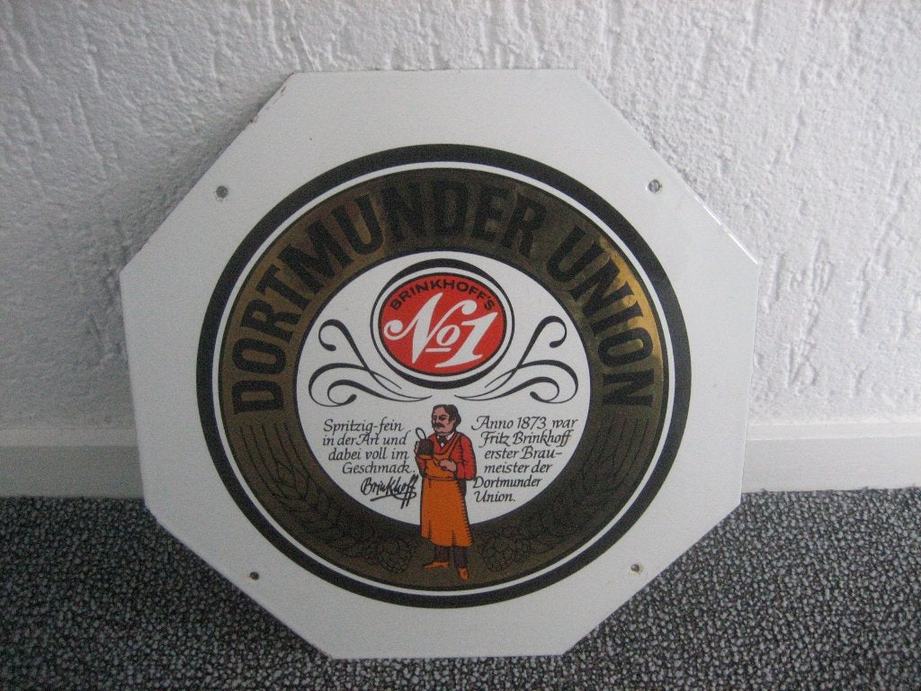 Emaille bord Dortmunder bier, Verzamelen, Ophalen of Verzenden, Gebruikt, Reclamebord