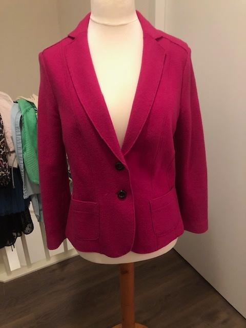 Marccain colbertje fuchia rose maat 6 44/46, Verzenden, Maat 46/48 (XL) of groter, Zo goed als nieuw, Jasje