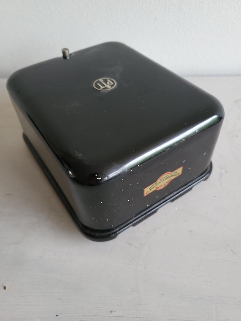 Vintage PTT Relaisschakelaar - Zwart Emaille, Ophalen of Verzenden, Gebruikt
