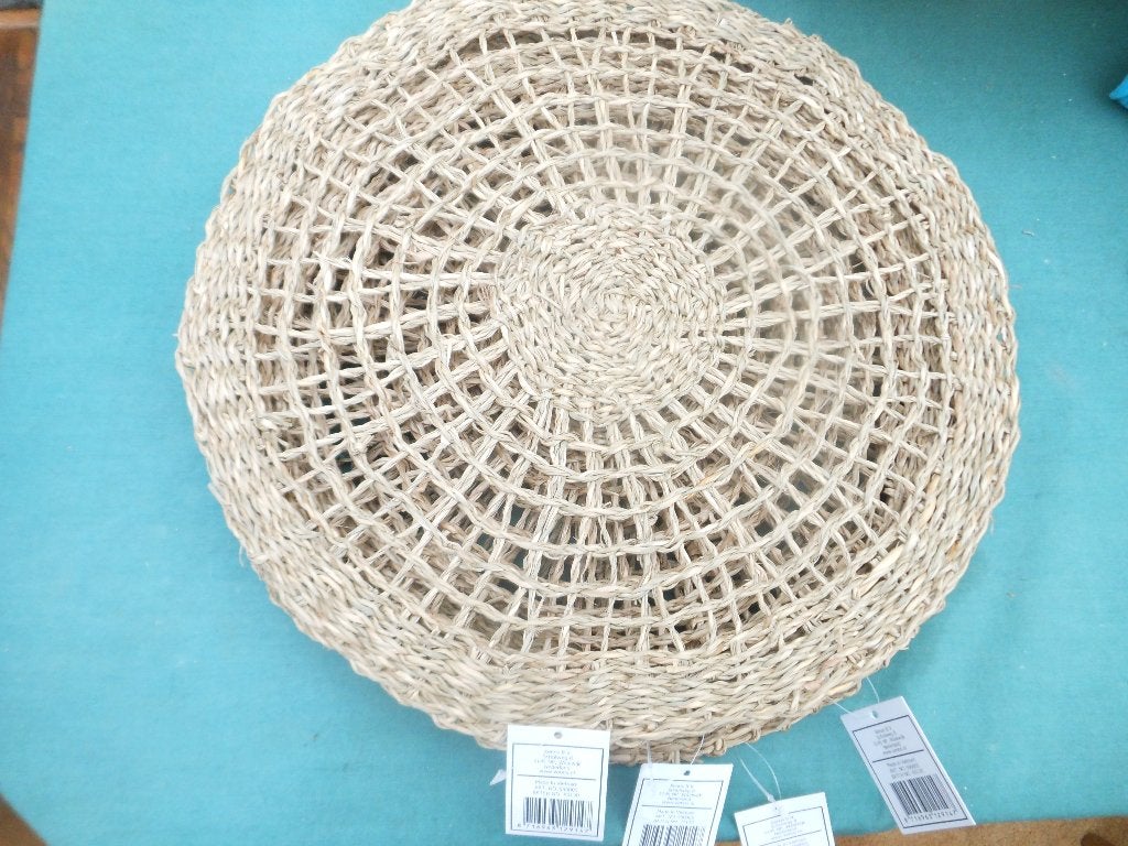 Natuurlijke placemat van zeegras, rond, Ophalen, Placemat, Nieuw, Beige