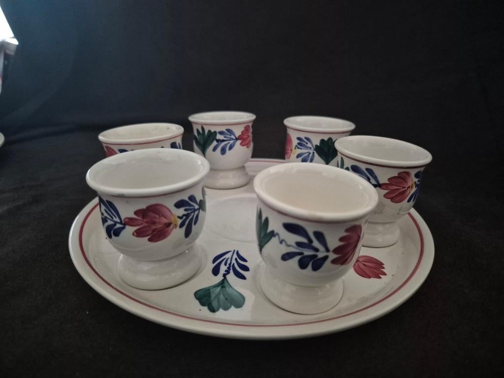 Eierschaal met eierdopjes Boerenbont, Ophalen of Verzenden