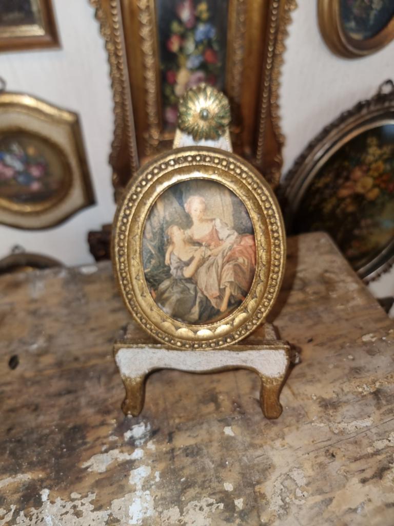 Oud  florentijns italiaans lijstje  prent op zijde R86, Ophalen of Verzenden