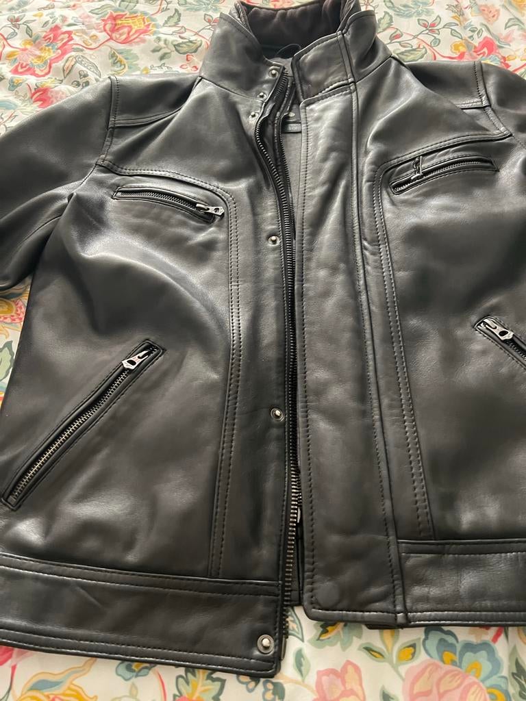 Daytona Leather Jacket Black Size M Excellent Condition, Ophalen of Verzenden, Zo goed als nieuw, Maat 48/50 (M), Zwart