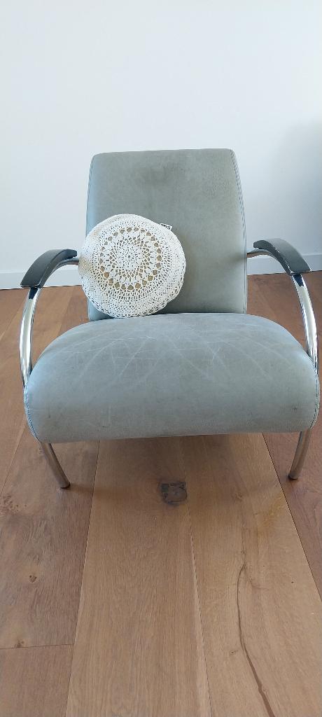 Gelderland 5470 Jan de Bouvrie | groen leer vintage fauteuil, Huis en Inrichting, Fauteuils, Gebruikt, 75 tot 100 cm, Ophalen of Verzenden