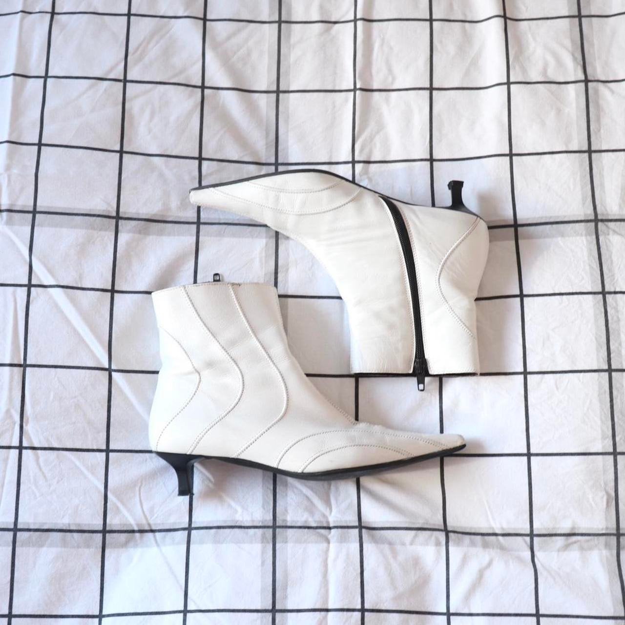 Witte lederen kitten heels, Verzenden, Zo goed als nieuw, Wit