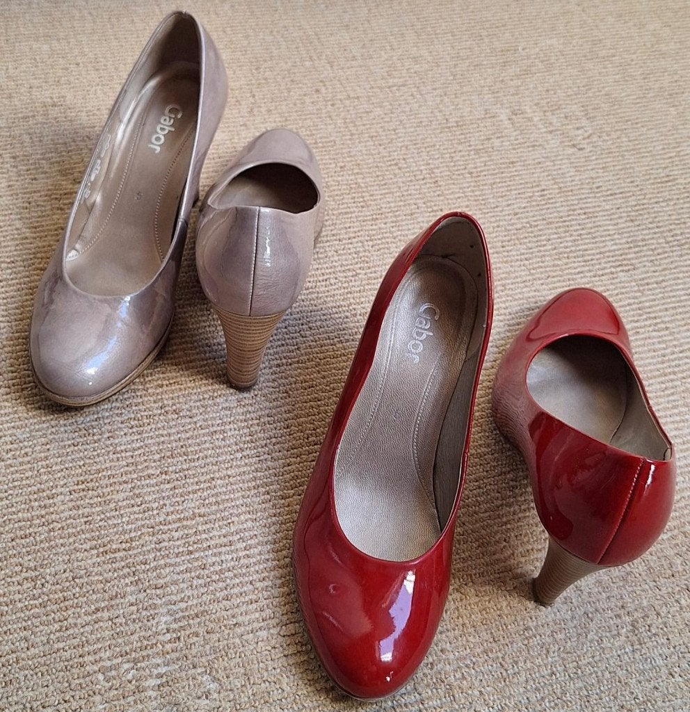 Gabor pumps rood & taupe – maat 39 – slechts 2x gedragen, Pumps, Overige kleuren, Gabor, Ophalen of Verzenden