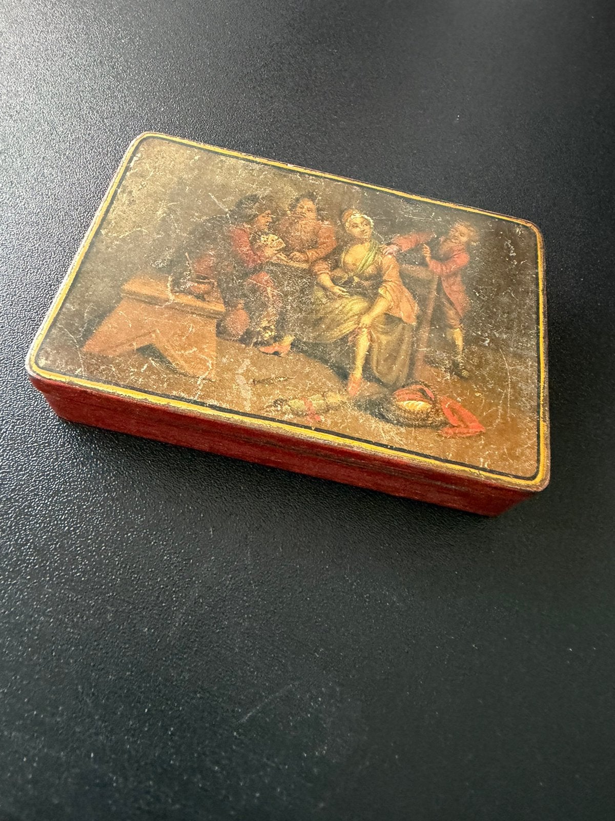 Tabaksdoos met voorstelling, Verzamelen, Blikken, Ophalen of Verzenden, Gebruikt, Overige, Overige merken