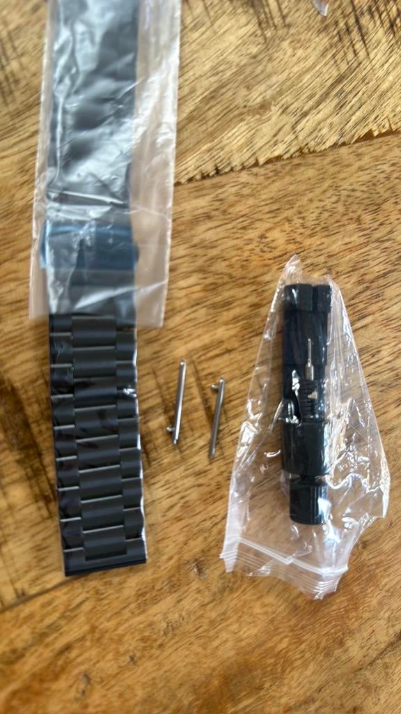 Stalen horlogeband 22mm, Ophalen, Zo goed als nieuw, Staal, Overige merken