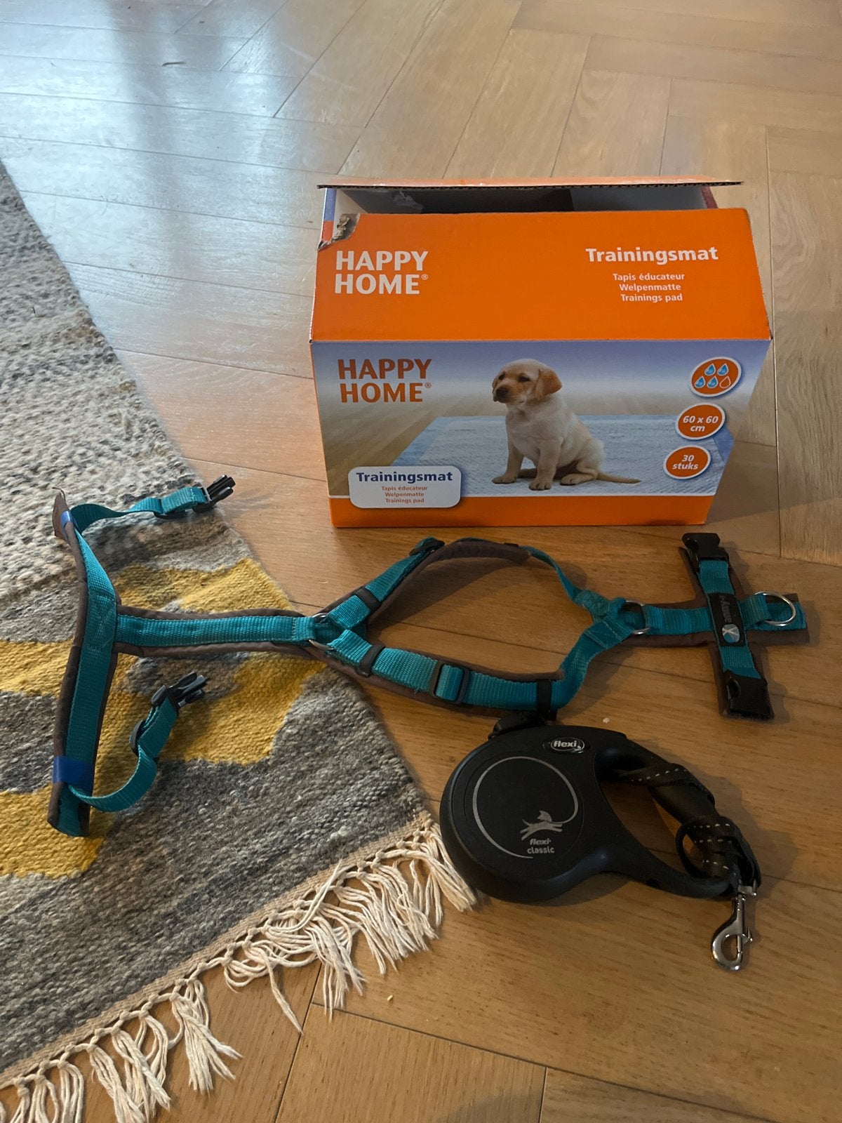 Puppy Starterset: Touigje, Flexi rollijn & Trainings pads, Dieren en Toebehoren, Ophalen, Gebruikt