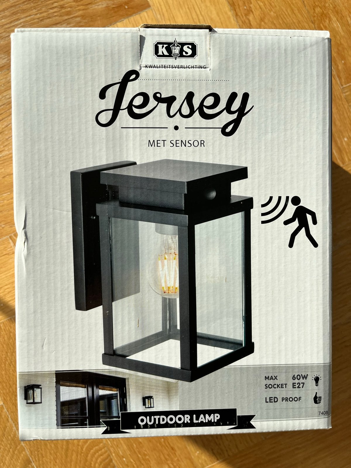 Nieuwe buitenlamp met bewegingssensor - Jersey, Bewegingssensor, Minder dan 50 watt, Wandlamp, Ophalen of Verzenden