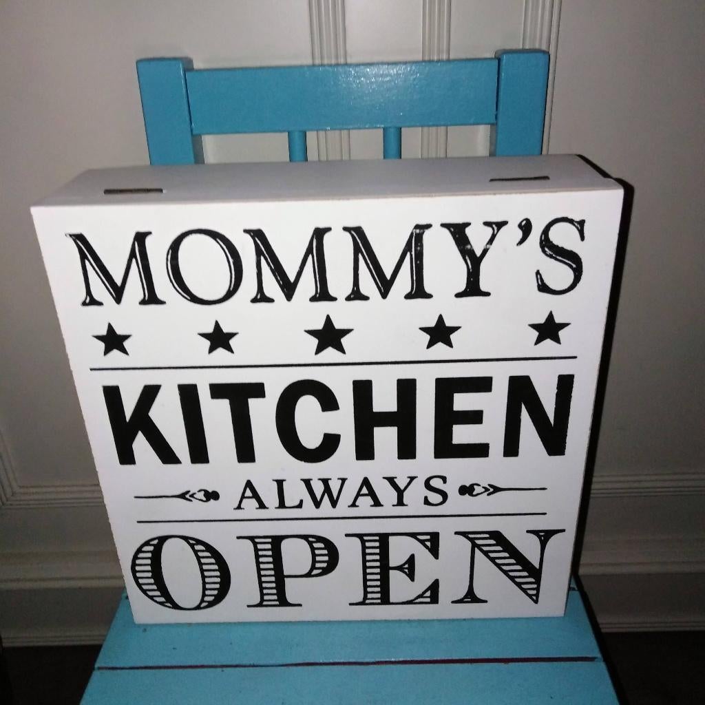 Thee kistje mommy's kitchen always open, Ophalen, Gebruikt, Hout, Meerkleurig