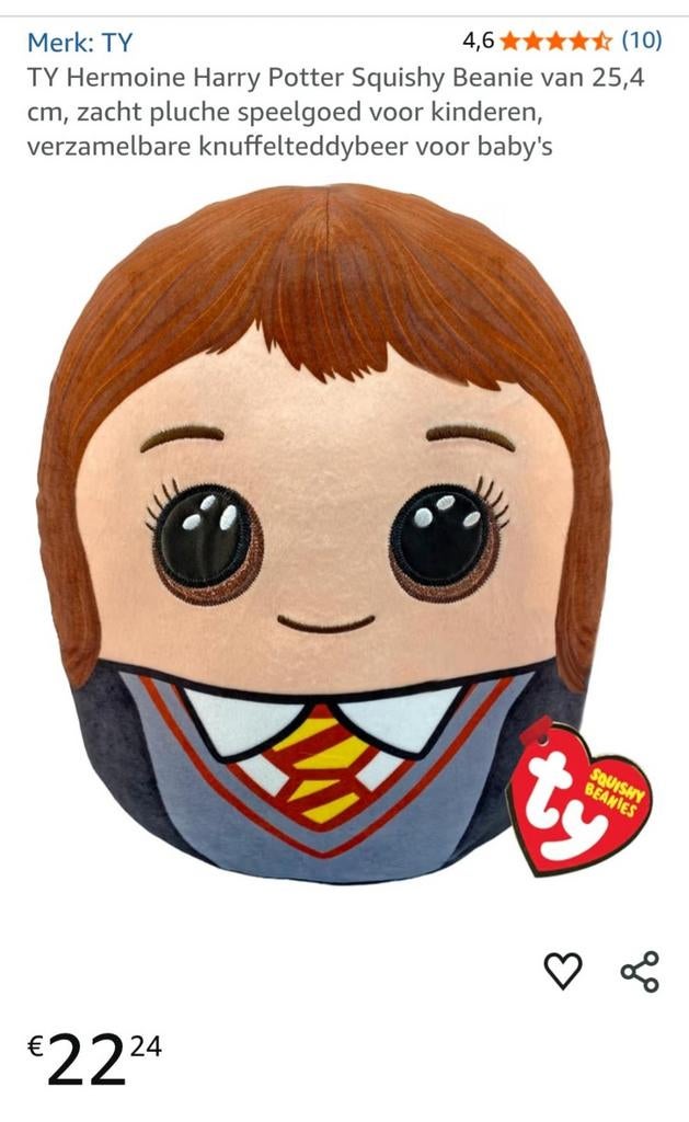 Kussentje van Hermelien nieuw harry potter, Verzamelen, Harry Potter, Ophalen of Verzenden, Nieuw, Actiefiguurtje