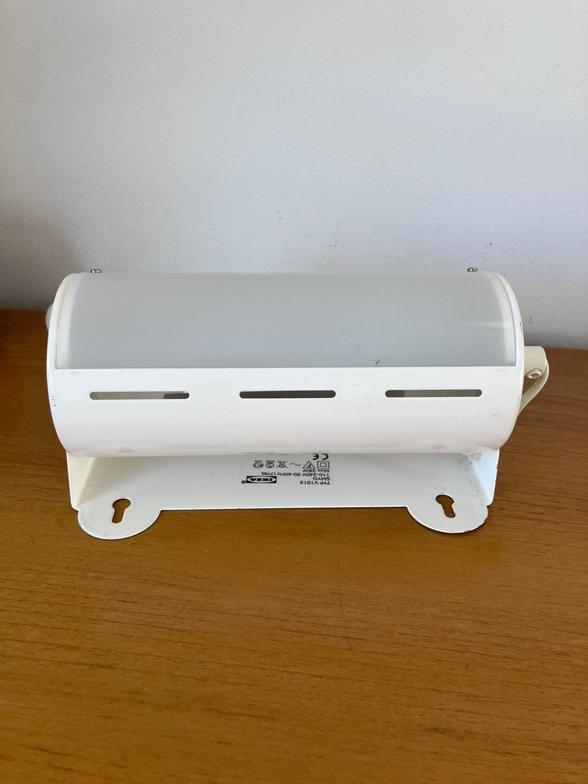 Vintage IKEA SMYG wandlamp (type V1013) in het wit., Ophalen of Verzenden, Zo goed als nieuw, Kunststof, Wit