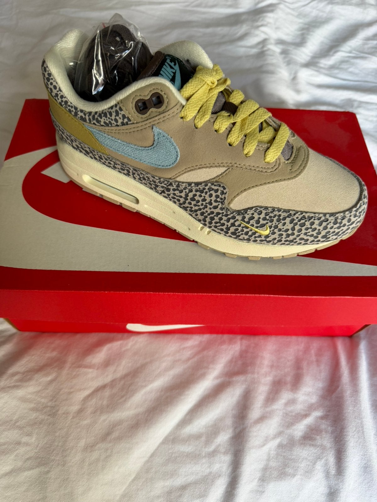Nike Air Max 1 Safari Cobblestone – EU 37.5 – Nieuw, Ophalen, Zo goed als nieuw, Blauw, Sneakers of Gympen