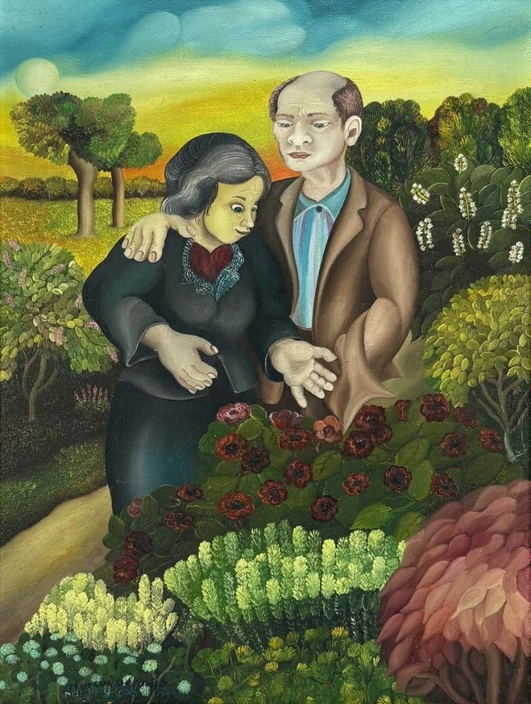 1420. Olieverfschilderij, Marcus Délanjo - "Dank U God", Antiek en Kunst, Ophalen of Verzenden