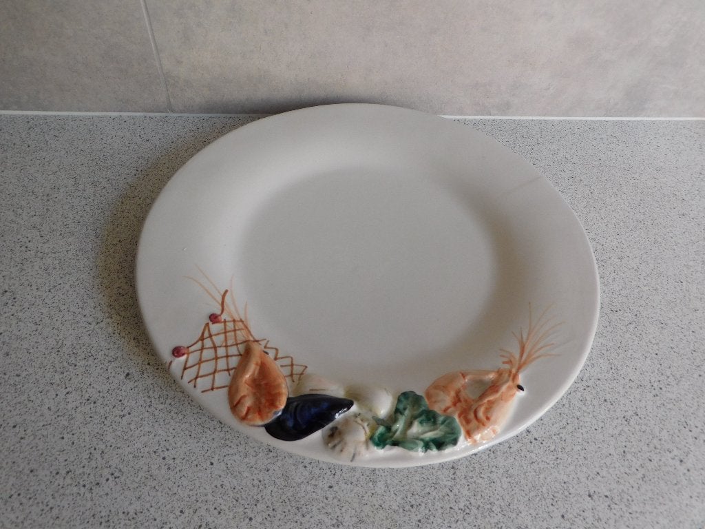 Bord 29 cm. Seafood Mossel Garnaal nr. 855 Italy, Overige merken, Keramiek, Ophalen of Verzenden, Zo goed als nieuw