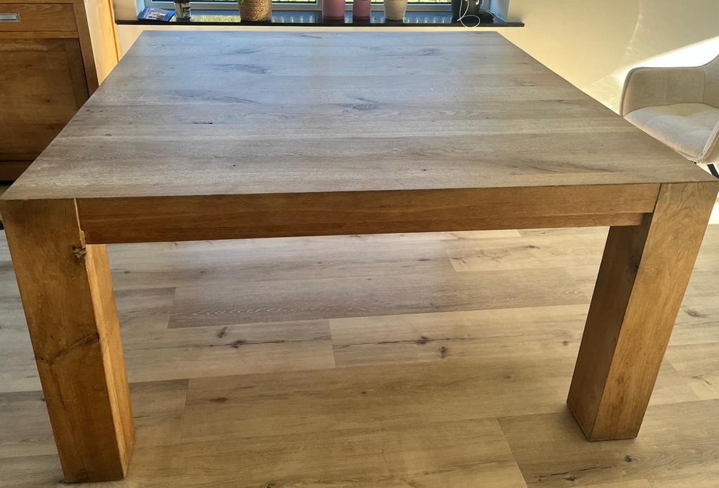 Massieve Eetkamertafel 150x150 cm, Huis en Inrichting, Tafels | Eettafels, Ophalen, Gebruikt, 150 tot 200 cm, Vijf personen of meer