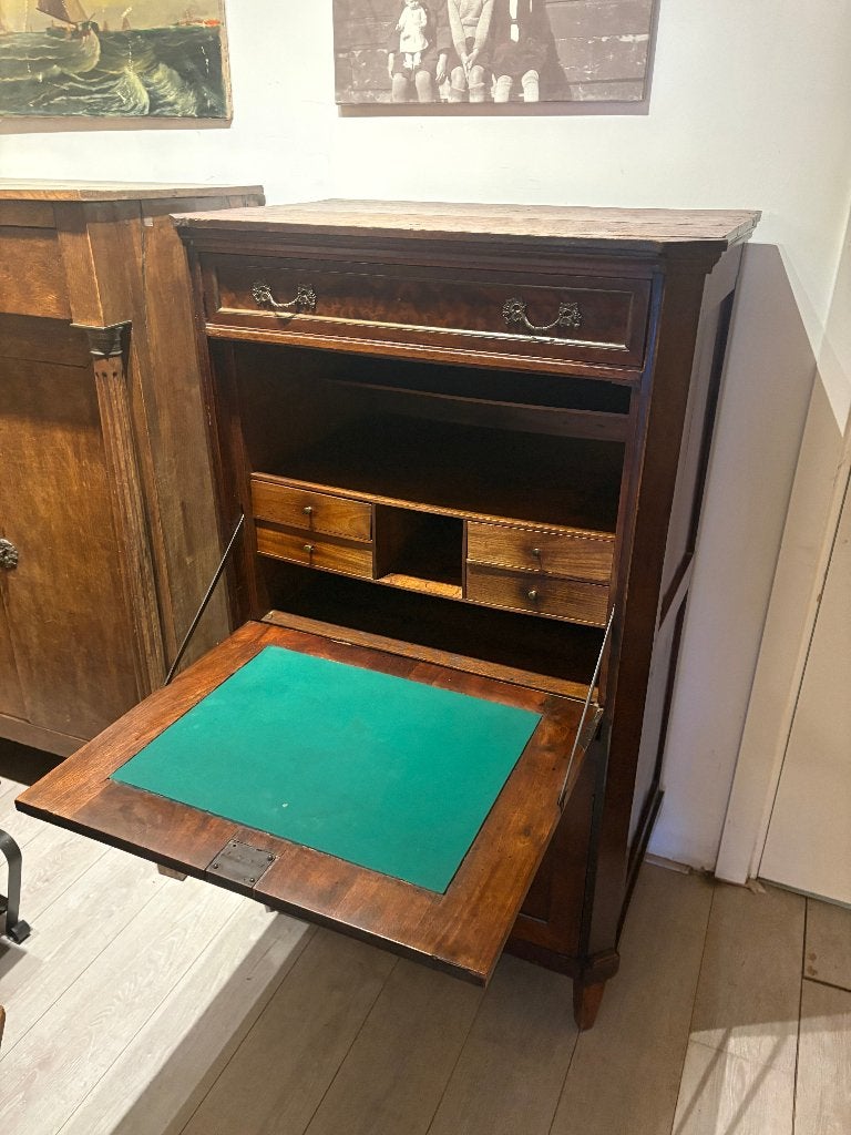 Antiek Mahonie gefineerd Biedemeier Secretaire., Ophalen