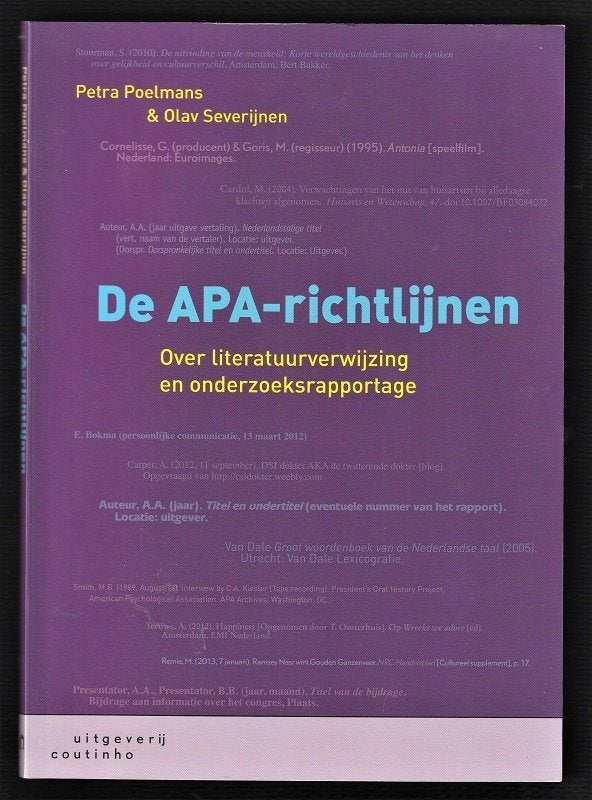De APA - RICHTLIJNEN - regels bij onderzoeksverslagen, Ophalen of Verzenden, Beta, Nieuw, HBO