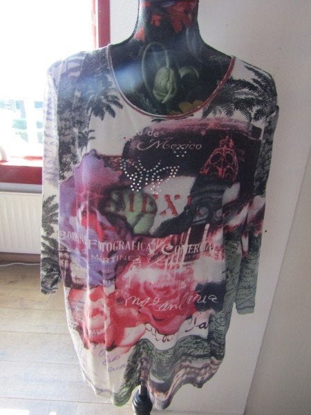 F759 MARGITTES mt 46 top roze chiffon, Verzenden, Maat 46/48 (XL) of groter, Margittes, Zo goed als nieuw
