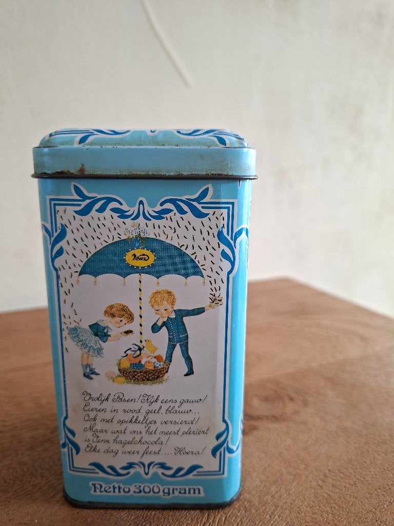 Vintage Venz Hagelslag Blik Blauw (Melk) – Jaren '60, Verzamelen, Ophalen of Verzenden, Gebruikt, Overige, Overige merken