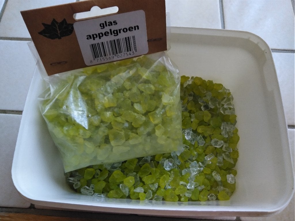 Glassteentjes ( Appelgroen met wit ), Ophalen of Verzenden, Nieuw