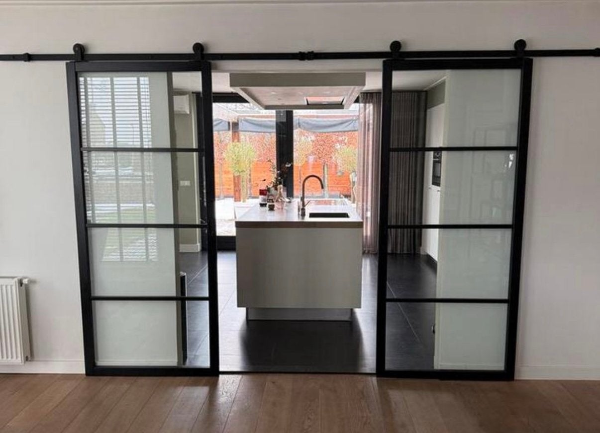 Kwaliteit schuifdeuren van veiligheidsglas, Ophalen, 80 tot 100 cm, Binnendeur, Schuifdeur