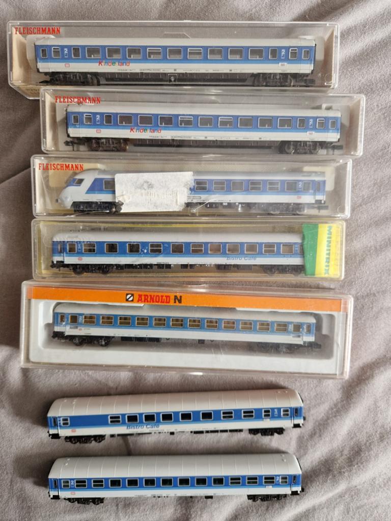 DB interregio wagons + stuurstand rijtuig n spoor, Hobby en Vrije tijd, Modeltreinen | N-Spoor, Verzenden, Gelijkstroom, Wagon