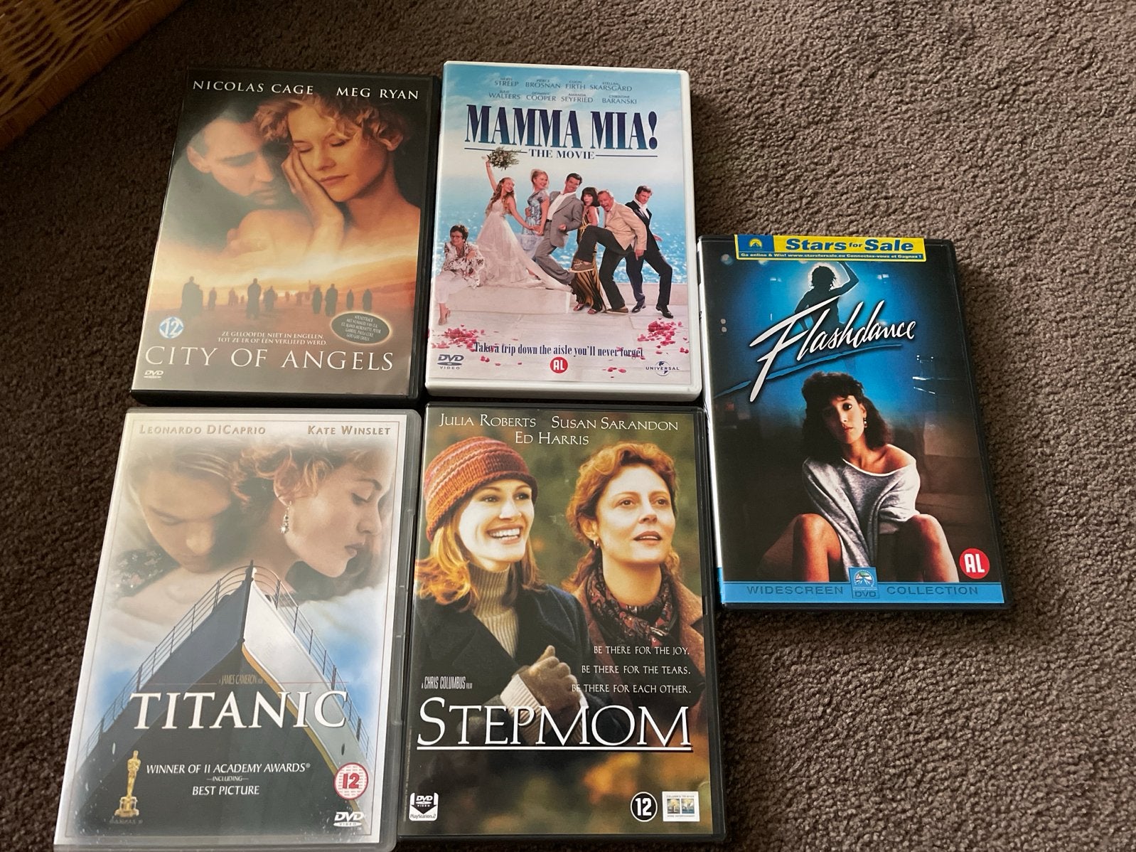 Diverse DVD Collectie: Titanic, Flashdance, Mamma Mia! en me, Vanaf 12 jaar, Ophalen of Verzenden, Gebruikt, Inclusief doosje