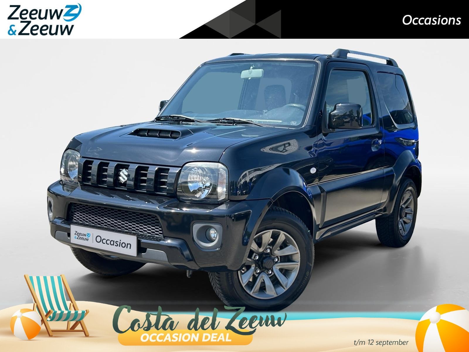 Suzuki Jimny 1.3 Exclusive |4WD| Airco| stoelverwarming| 12, Gebruikt, 4 stoelen, Zwart, 14 km/l