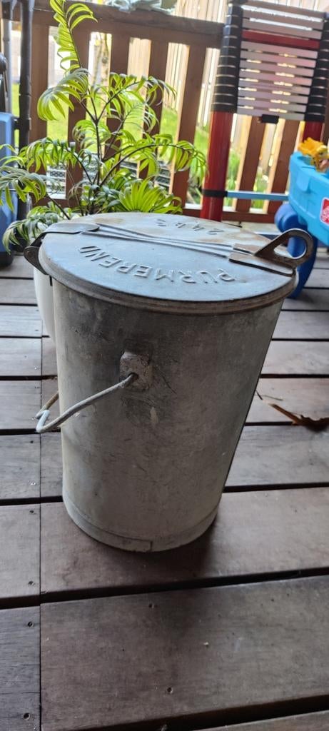 Zinken Vuilnisbak Purmerend, Huis en Inrichting, Woonaccessoires | Prullenbakken, Ophalen, Gebruikt, 50 tot 75 cm, 40 liter of meer