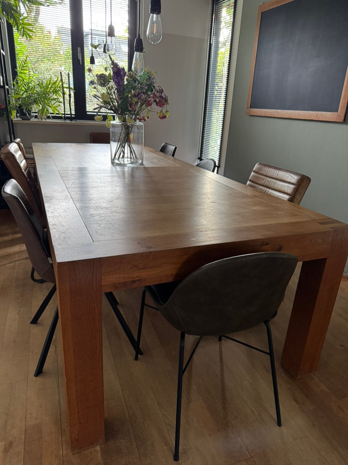 Linteloo eettafel 275x115, Ophalen, Gebruikt, 100 tot 150 cm, Eikenhout