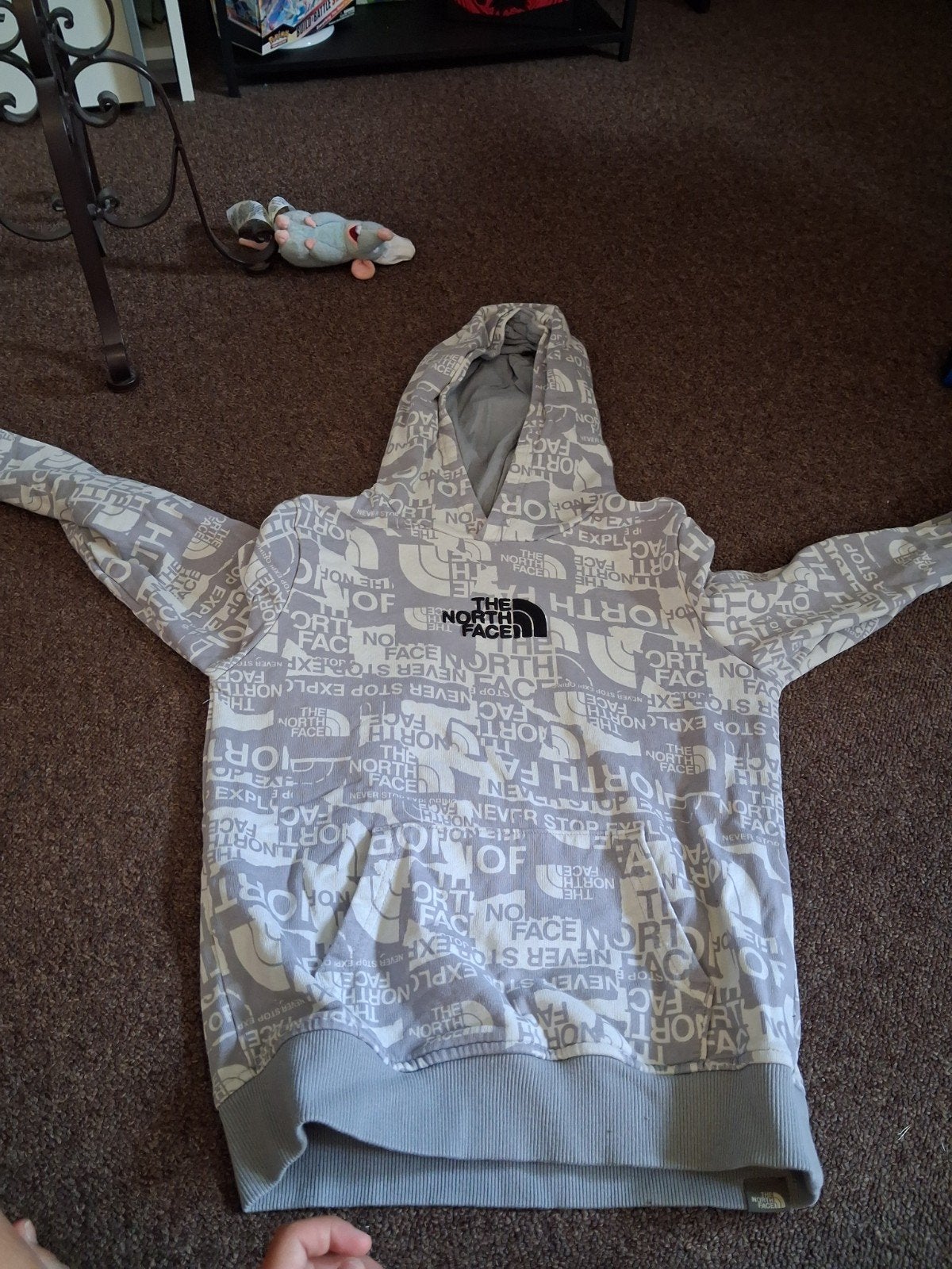 The North Face hoodie met all-over print, Ophalen, Gedragen, Grijs