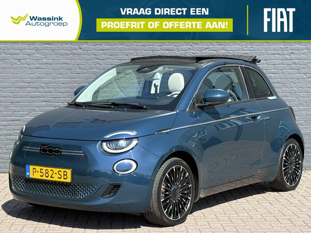 Fiat 500E Cabrio La Prima 42 kWh | SOH 91%| 1e Eigenaar | De, Auto's, 118 pk, Cabriolet, 4 stoelen, Origineel Nederlands