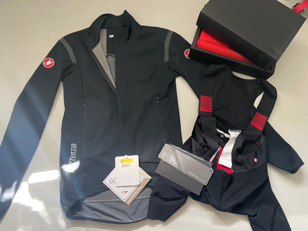 Set castelli premio black bibshort / perfetto RoS 2 jas S, S, Heren, Ophalen of Verzenden, Zo goed als nieuw