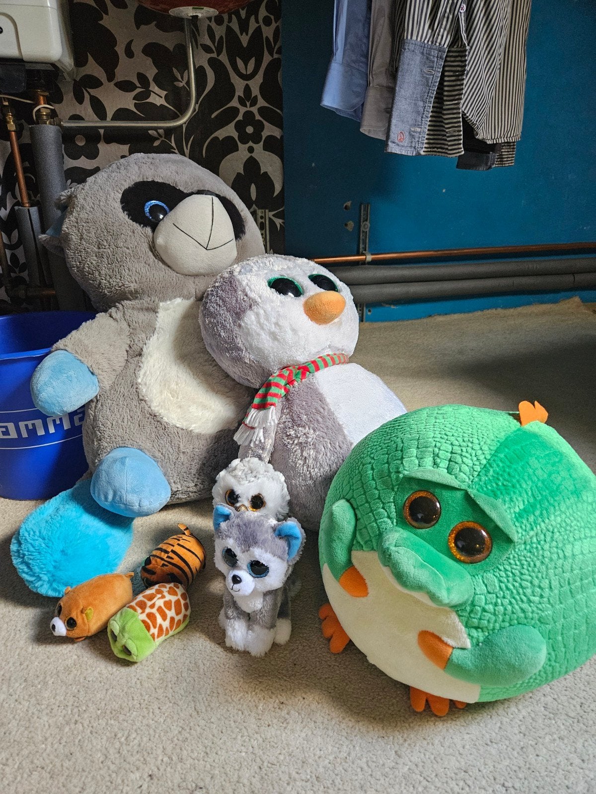 Diverse Ty knuffels: wasbeer, pinguïn, uil, husky en meer, Kinderen en Baby's, Speelgoed | Knuffels en Pluche, Gebruikt, Overige typen