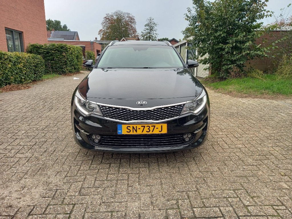 Kia Optima Sportswagon 1.7 Crdi 141pk Dct7 2018 Euro 6 Zwart, Auto's, 4 cilinders, 1535 kg, 1685 cc, Leder en Stof