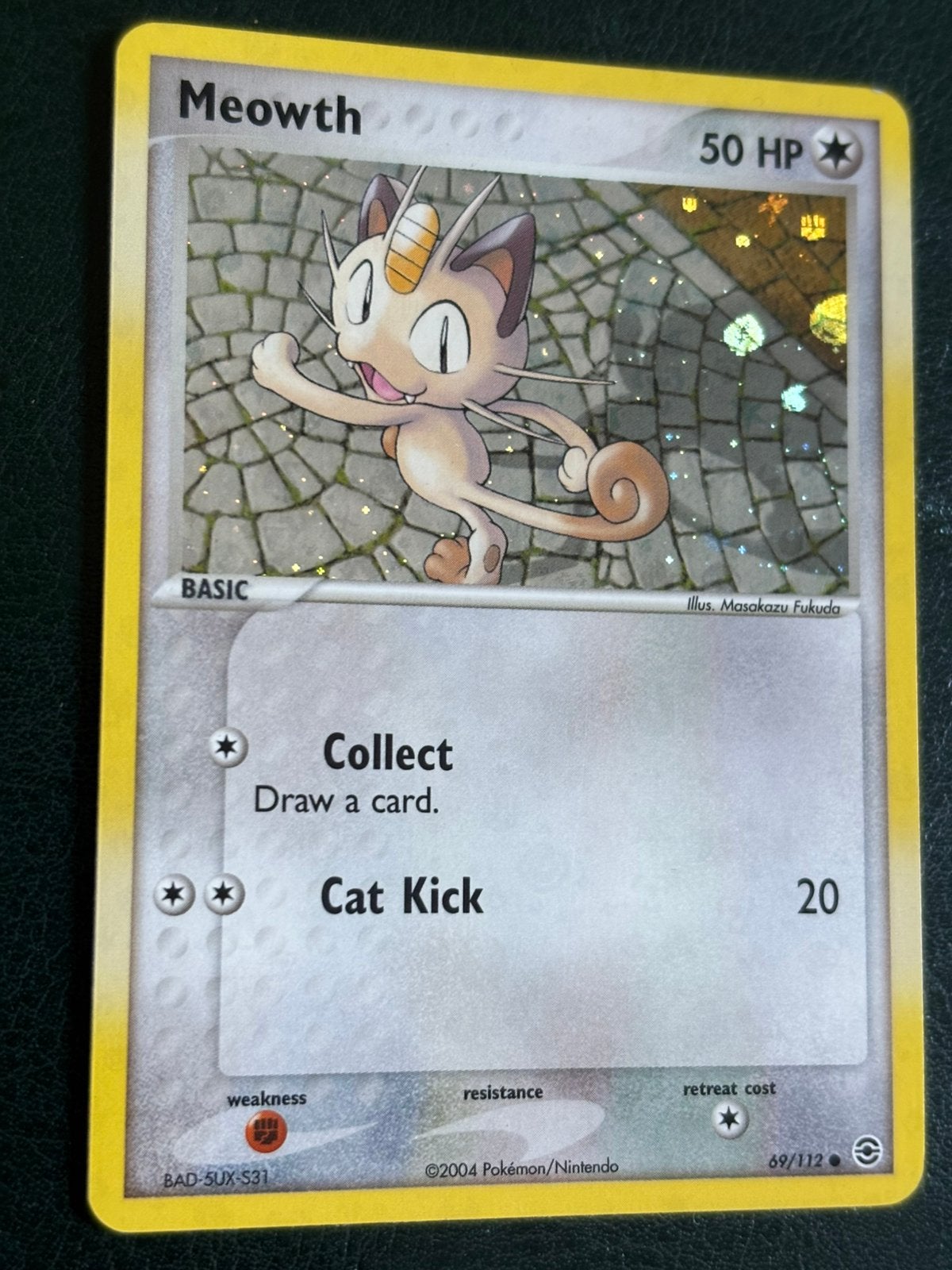 Meowth [Reverse Holo] #69 Pokemon Fire Red & Leaf Green, Ophalen of Verzenden, Zo goed als nieuw