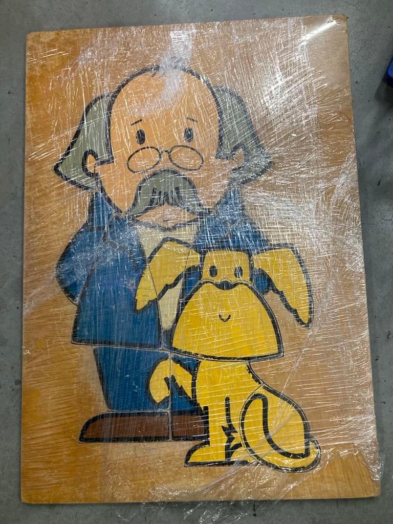 Houten Puzzel Professor Zonnebloem en Bobby, 2 tot 4 jaar, Gebruikt, 10 tot 50 stukjes, Ophalen of Verzenden