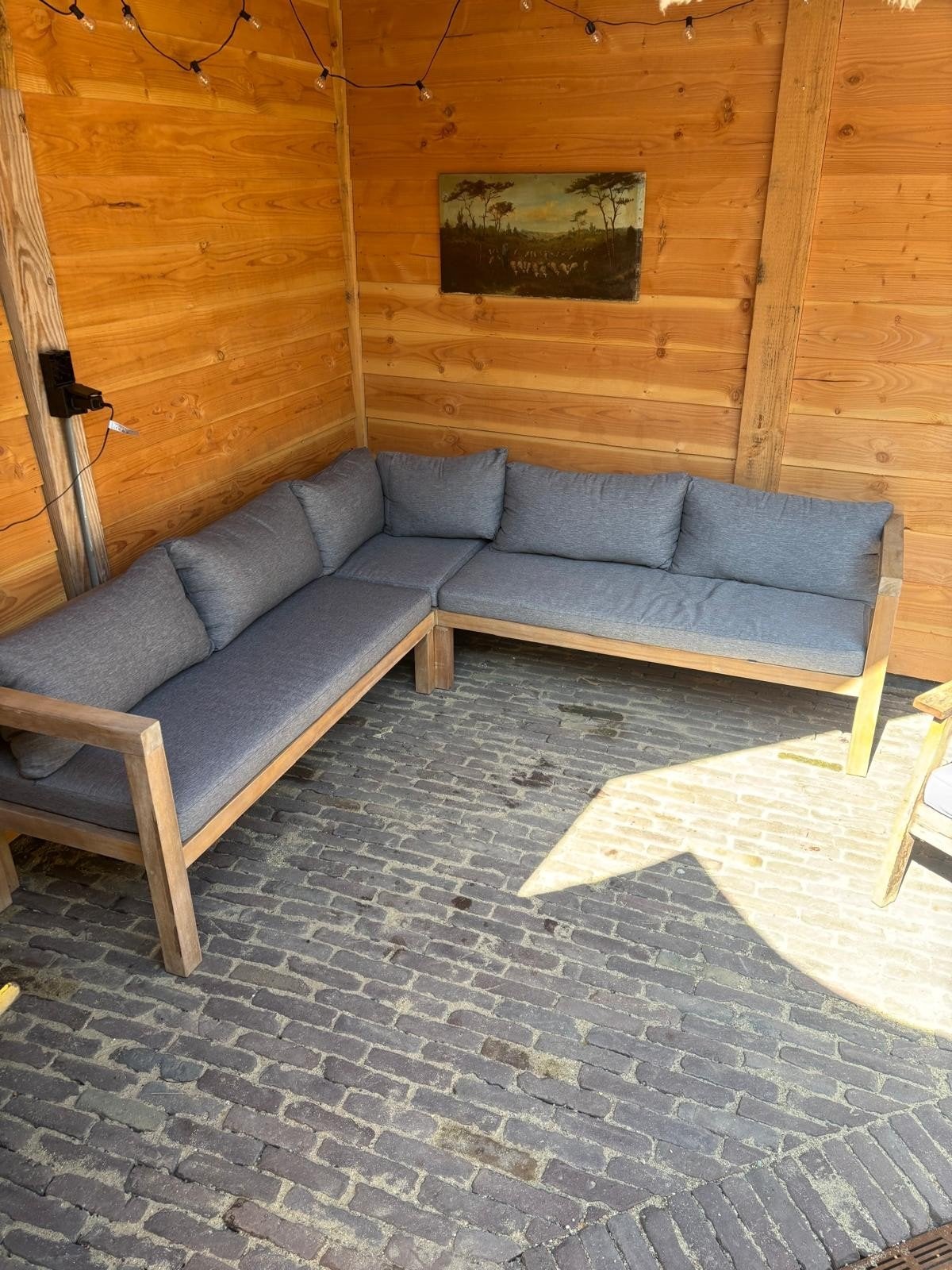 hardhouten loungeset 'Wakefield Frejus' met kussens, Tuin en Terras, Tuinsets en Loungesets, Ophalen, Hardhout, Zo goed als nieuw