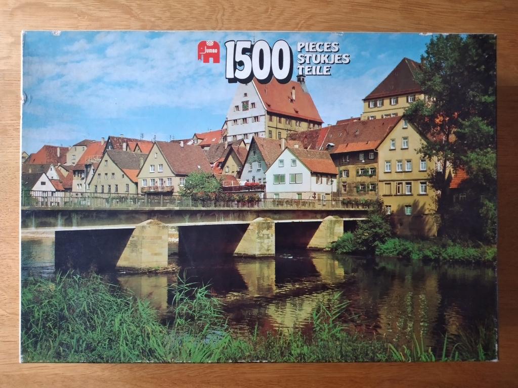 Puzzel - Besigheim on the river Enz., Ophalen of Verzenden, 500 t/m 1500 stukjes, Gebruikt, Legpuzzel