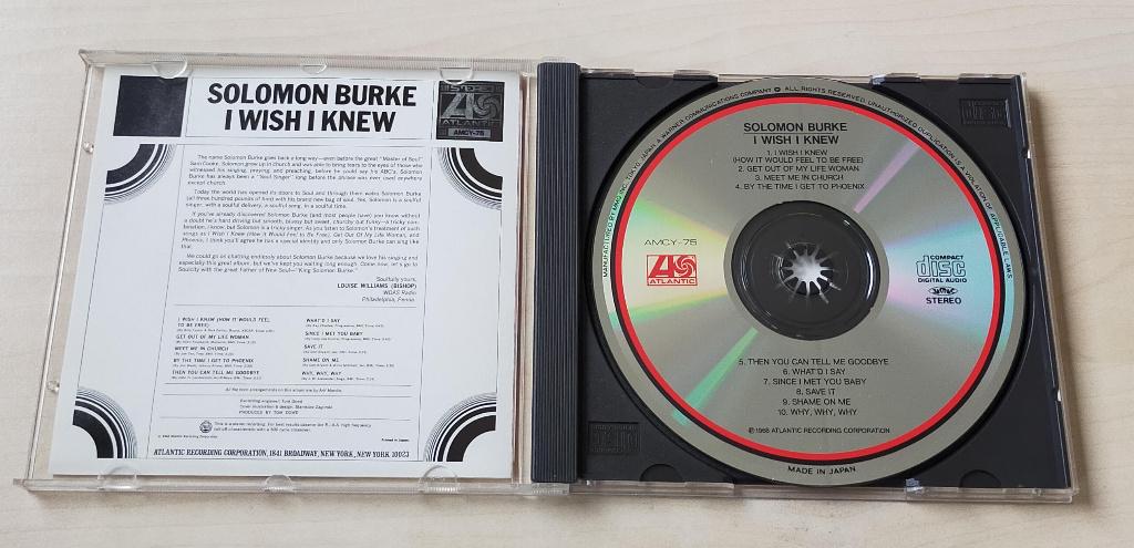Solomon Burke - I Wish I Knew CD 1968/1990 Japan, Cd's en Dvd's, Ophalen of Verzenden, Zo goed als nieuw