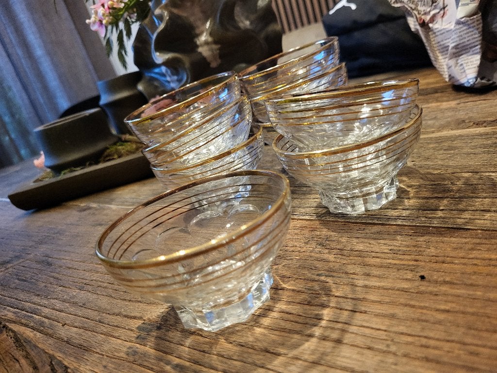 Vintage franse mini glaasjes bowlglas, Ophalen of Verzenden