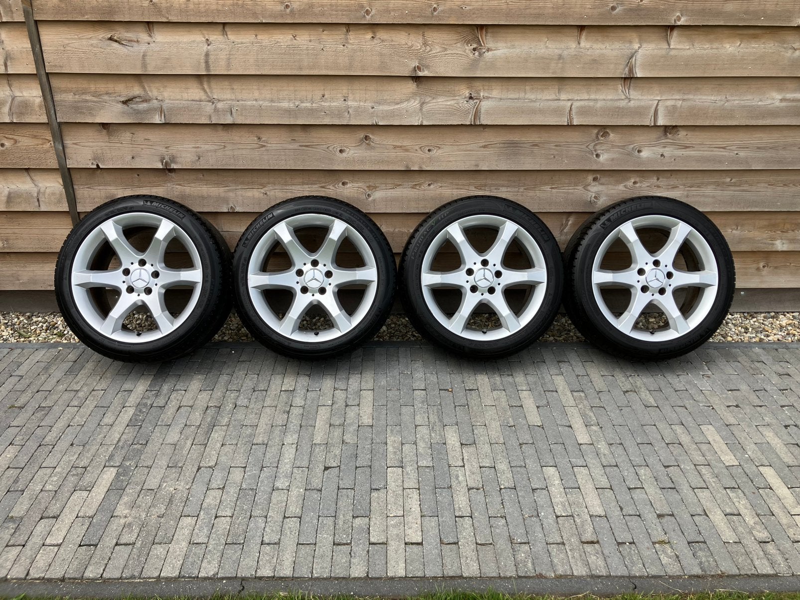Org Mercedes C W203 17” Hoedus breedset velgen | Michelin, Ophalen, Gebruikt, Banden en Velgen, 17 inch